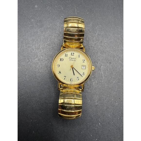 Vintage Caravelle By Bulova Women's Gold Tone Date Watch With Expandable Band - Picture 4 of 10